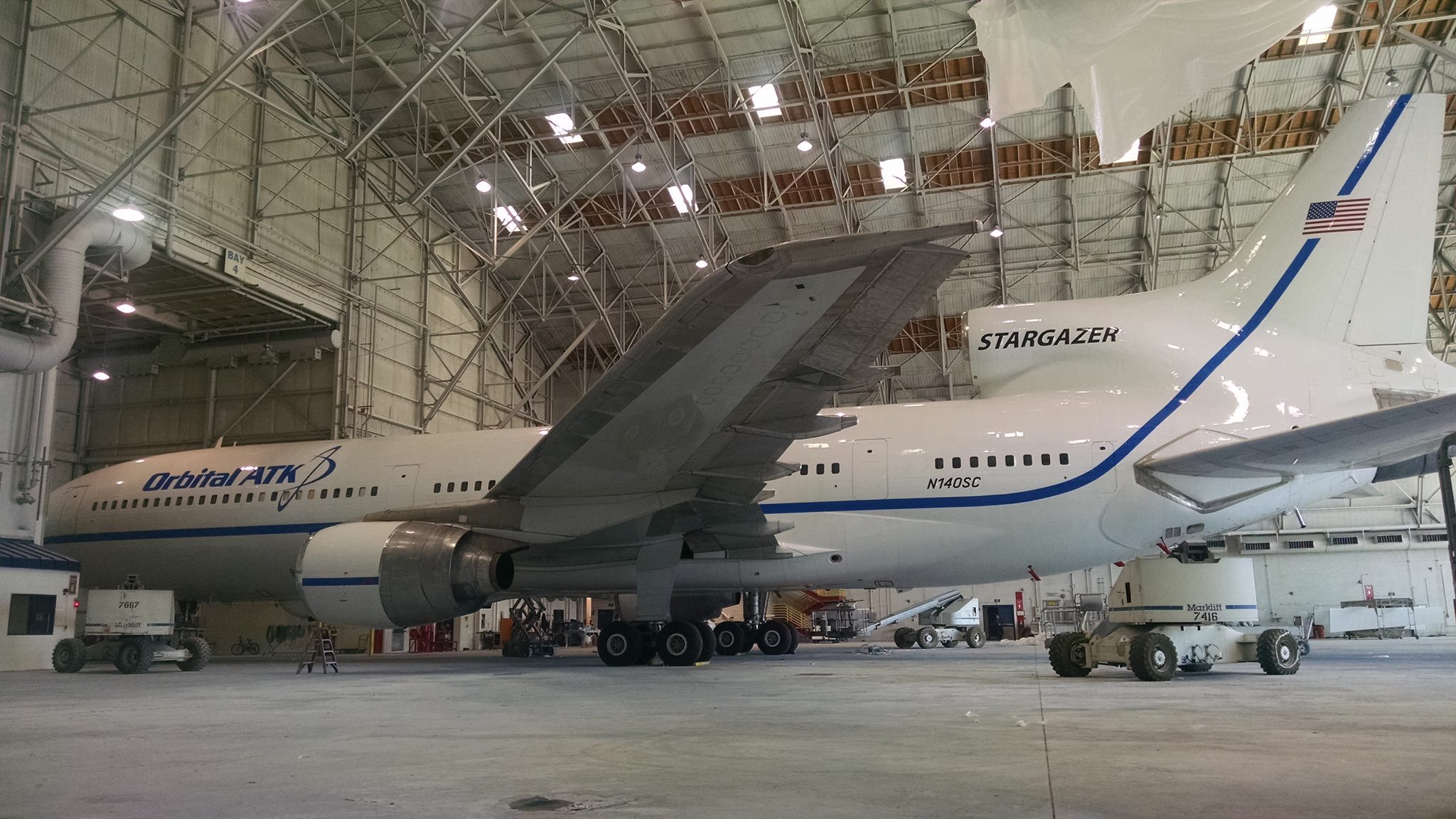 Photo New Orbital ATK paint job for Pegasus carrier jet Spaceflight Now